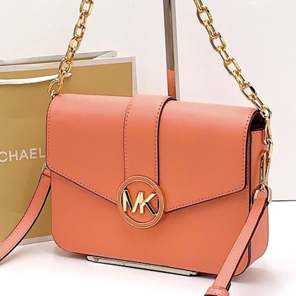 MICHAEL KORS CARMEN MEDIUM CONVERTIBLE SHOULDER BAG SHERBERT COLOR